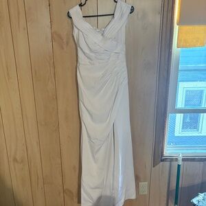 Long off shoulder wedding dress